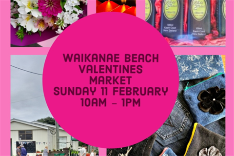 Waikanae Beach Valentine's Market event thumbnail image.