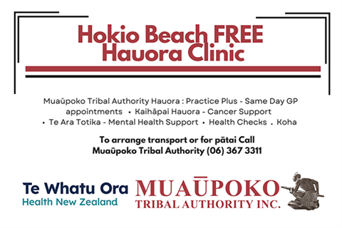 Muapoko Tribal Authority - Hokio Beach - Free Hauora Mobile Clinic.